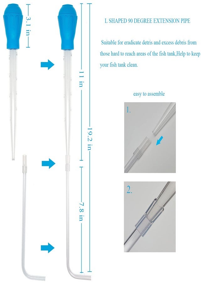AREPK Aquarium Coral Feeder Fish Feeder Waste Clean Tool Manual Cleaner Water Changer Fish Tank Cleaning Tool Siphon Dropper Waste Remover Aquatic Bottom Feeder Pipette Aquarium - Image 4